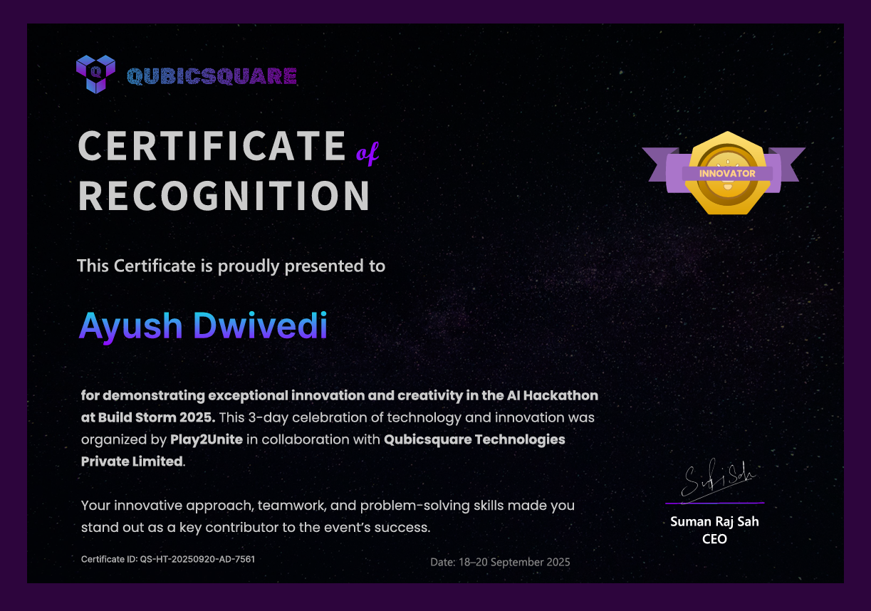 Ayush Dwivedi | Aspiring Data Scientist